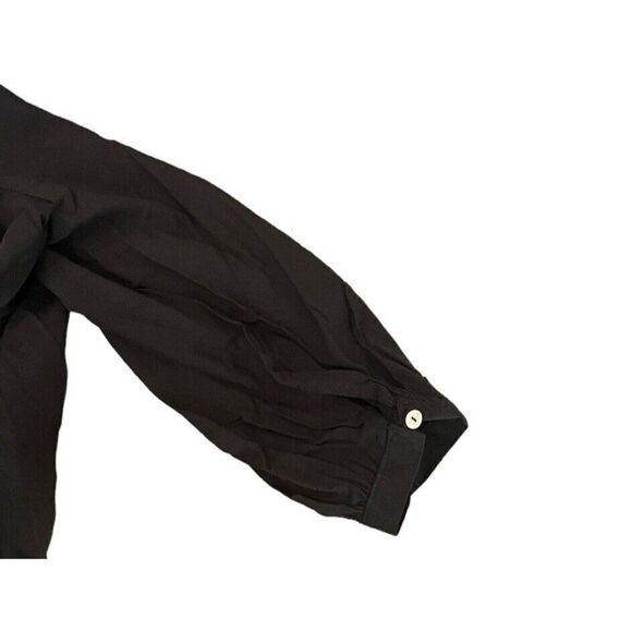 Ladies Small Black Smock Top 3/4 Sleeve Pullover Embroidered Flowers Tassel NWT - Picture 4 of 6